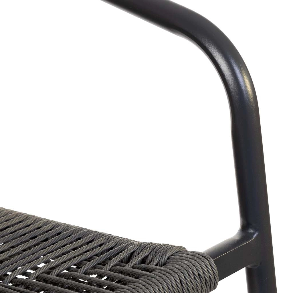 Sedia in rattan sintetico grigio 56x60x80