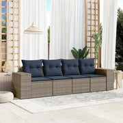 Salotto da Giardino-Set Divani da Giardino 4 pz con Cuscini Grigio in Polyrattan 575535