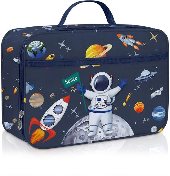 Borsa Isolante Spaziale Blu per Bambini, Borsa a Mano per Ragazzi con Leone Koala, Borsa per Picnic Acquarossa per Scuole