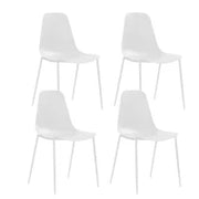 E-STYLO Sedia in polipropilene bianco e gambe in metallo bianco, 49cm X 48.5cm H. 88cm.