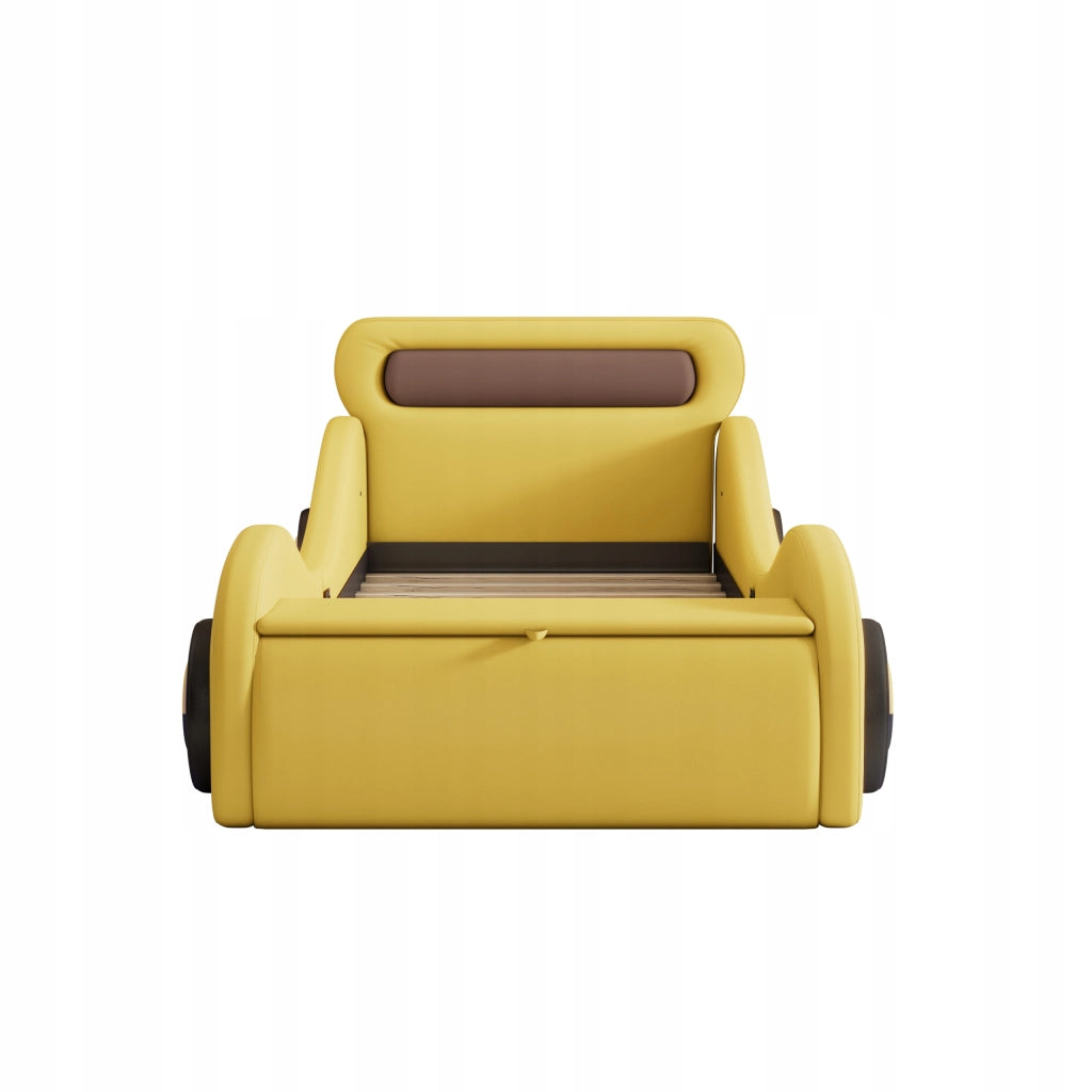 Letto a una piazza e mezza imbottito - Xylo - 90x200 - Giallo - Auto