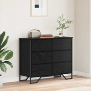 Cassettiera Rovere Nero 91x35.5x74.5 cm Legno ingegnerizzato