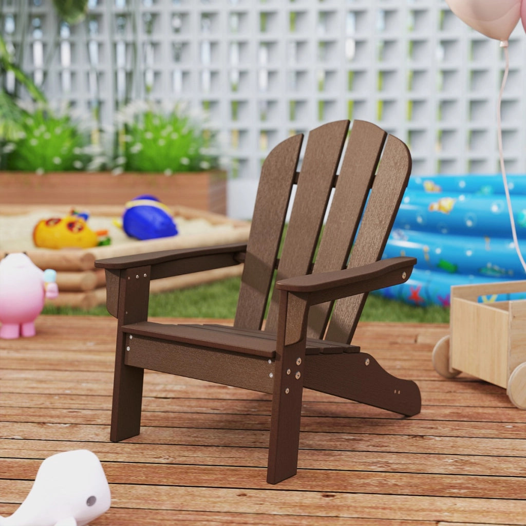 Sedia adirondack da campeggio per bambini con design ergonomico per patio, Sedia da giardino per bambini da 3 a 8 anni Marrone-Poltrone e sdraio