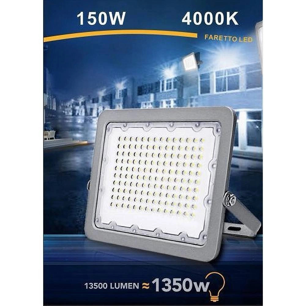 Trade Shop - Faro Led 150w Proiettore Esterno Ip65 Grigio Luce 6500k 4000k 3000k Fs150w-g5 -