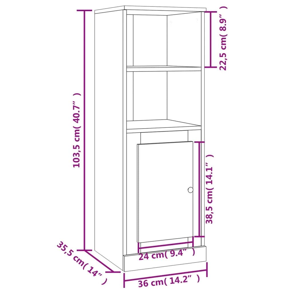Credenza Rovere Marrone 36x35,5x103,5 cm in Legno Multistrato 816327