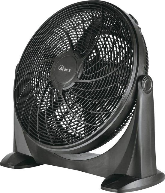 Ventilatore del pavimento silenzioso a 5 pale - 3 velocità Total Black con inclinazione verticale