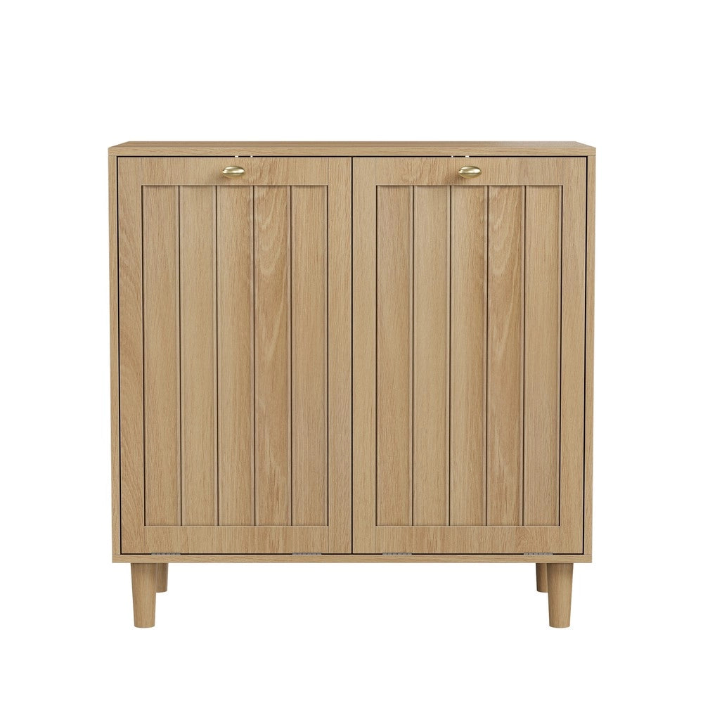 Portabiancheria con Cesto Estraibile ¨C MINIMAL ¨C Rovere, Freestanding