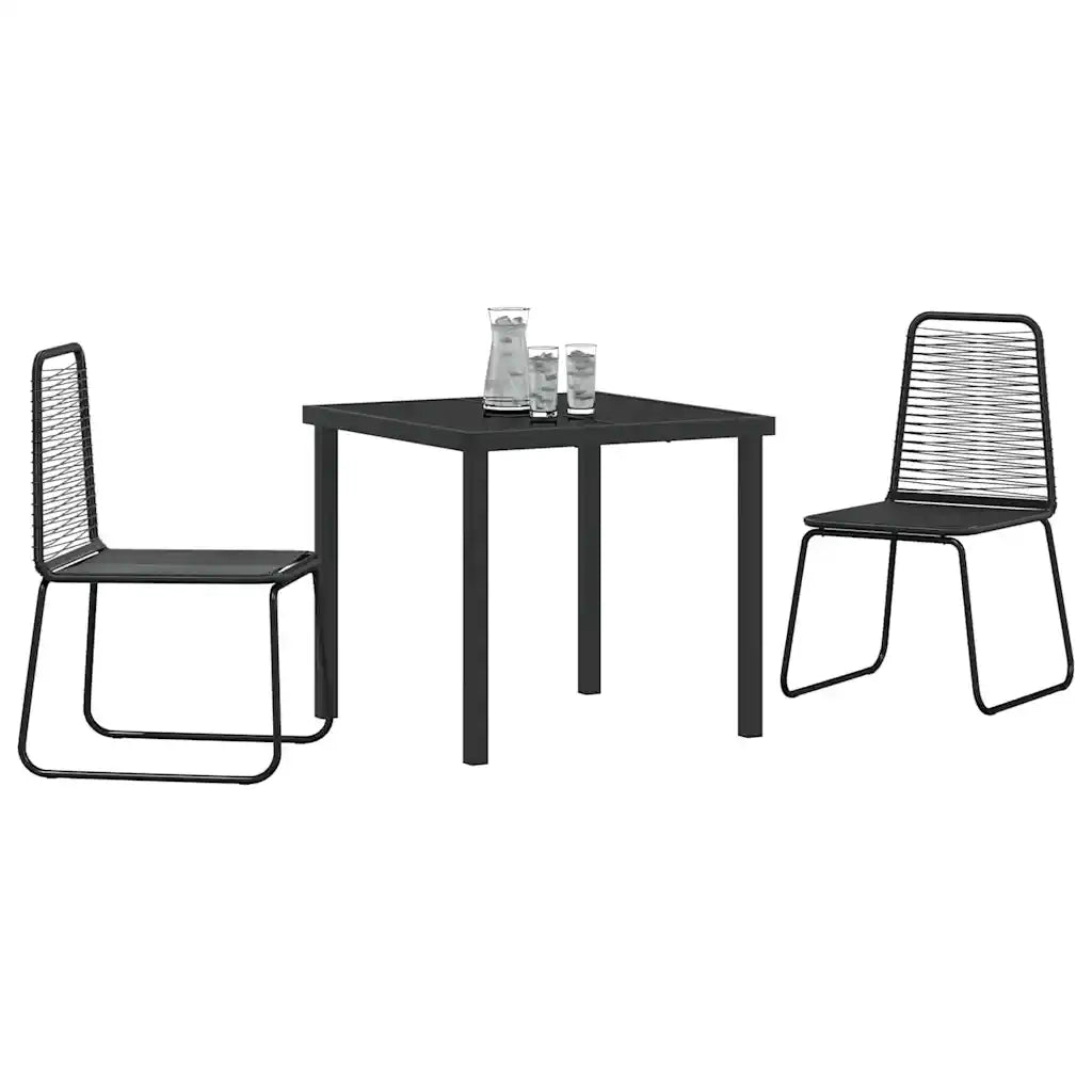 Set da Pranzo per Giardino 3 pcs Nero 3379387