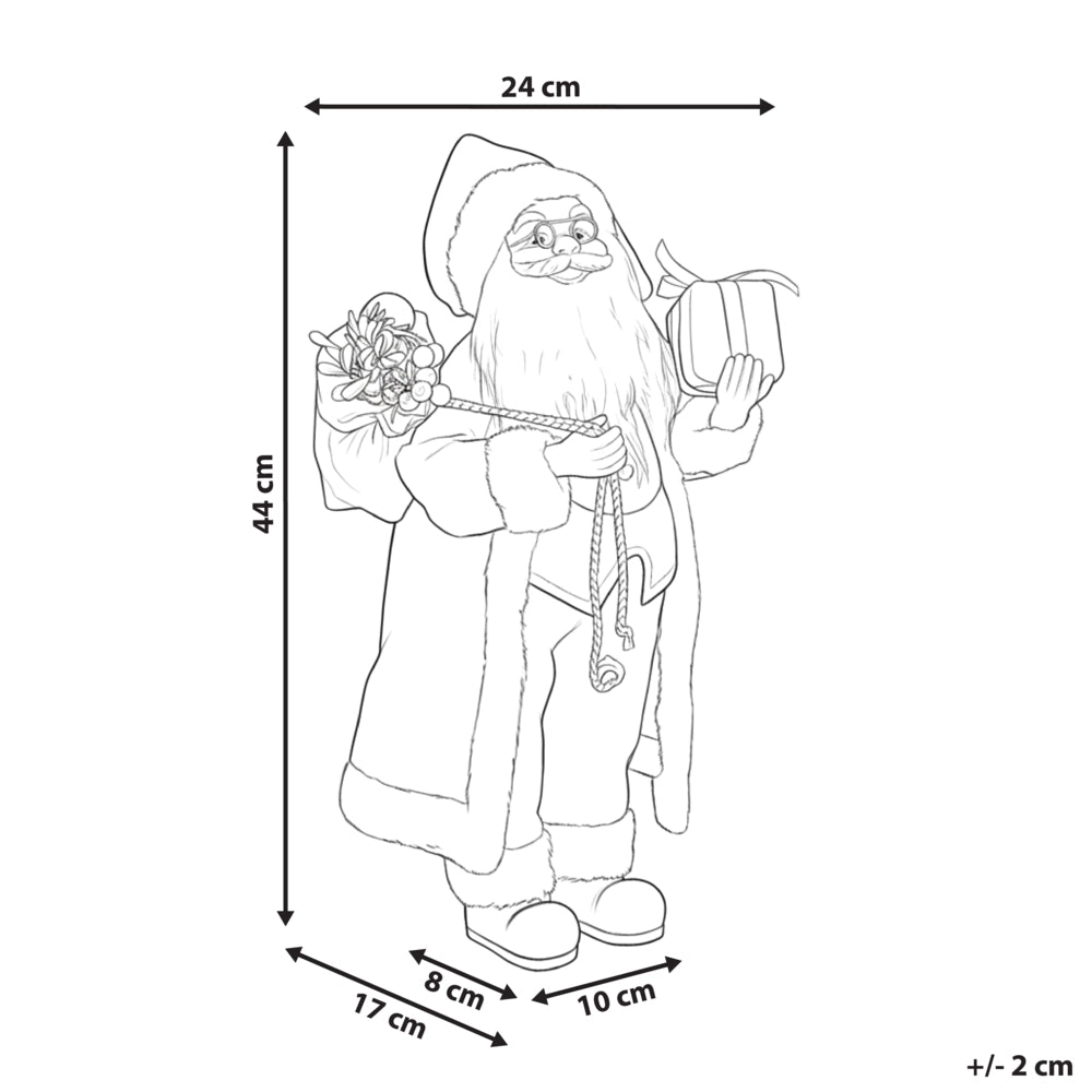 Figurina decorativa in tessuto rosso e materiale sintetico Babbo Natale Figura di Natale Ornamento di Natale