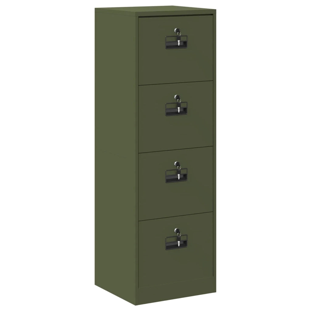 Armadio per File con cassetto Verde oliva 45,5 x 42 x 139 cm 891626