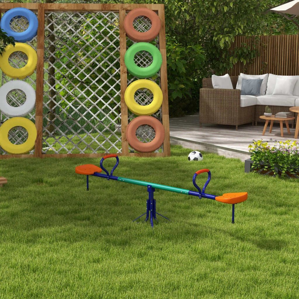 Altalena Bilico per Bambini 3-8 Anni ¨C zephmum ¨C Acciaio e PP 192x60x60 cm