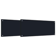 Set di 2 paraschizzi moderni per cucina 100 x 40 cm resistenti al calore facili da installare in vetro temperato nero 02_0056232