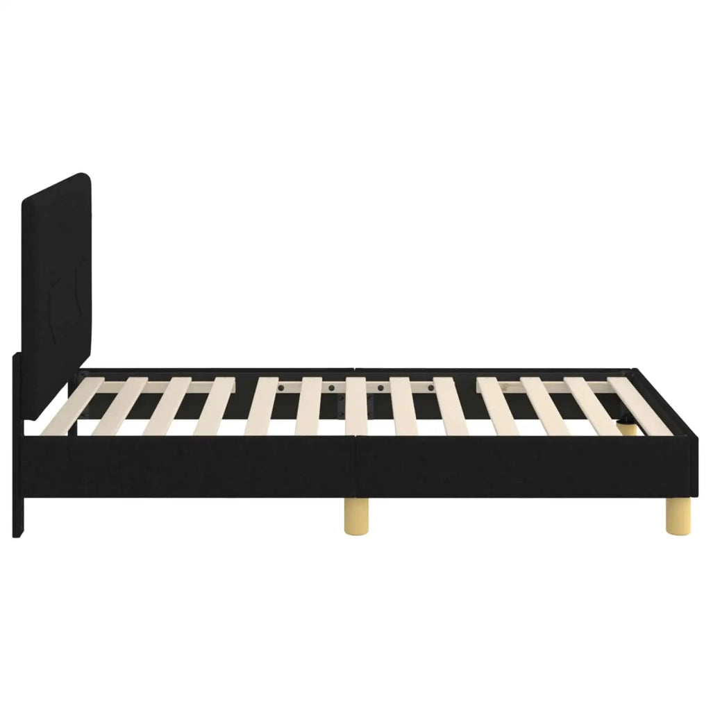 Struttura letto Bambini | Letto Infantile | Lettino con testata Nero 80 x 160 cm Tessuto