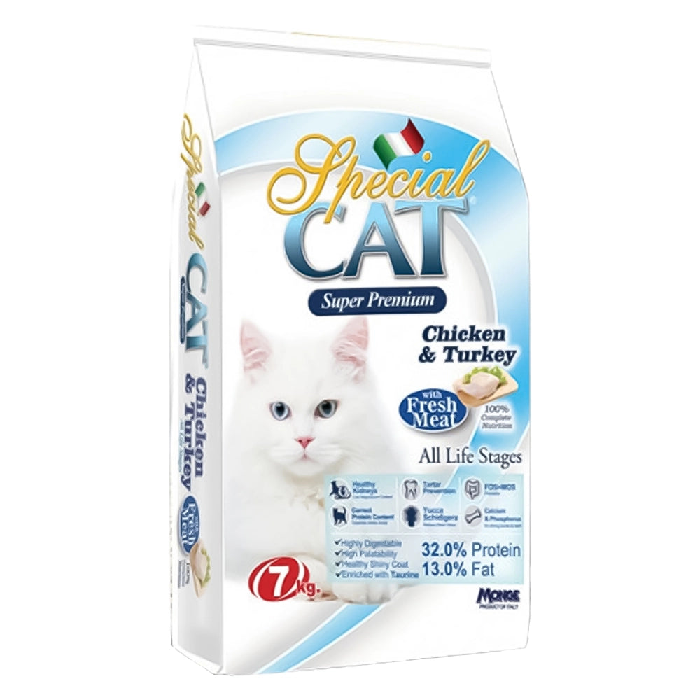 CROCCANTINI PER GATTI 'SPECIAL CAT' pollo e tacchino - kg 7  - MONGE