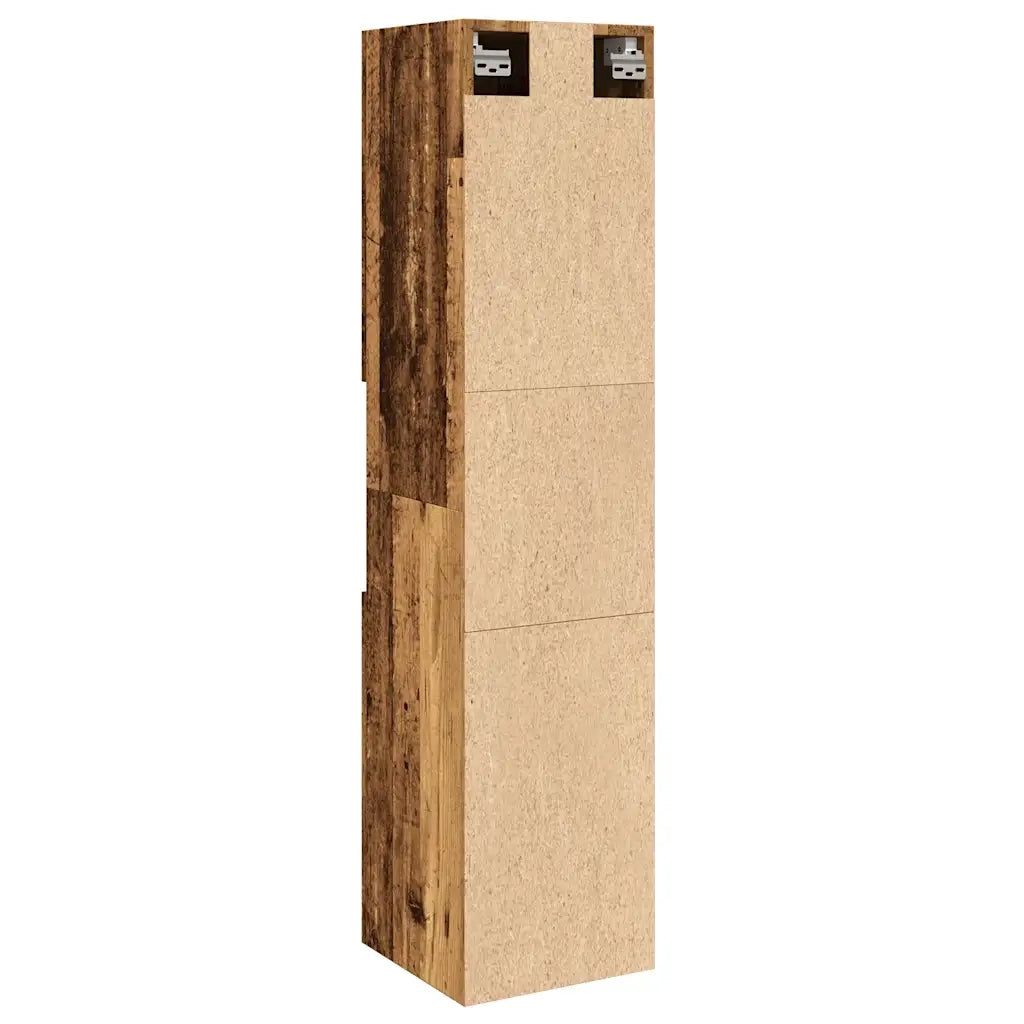 vidaXL Mobile Pensile da Bagno Legno Antico 30x30x130 cm in Truciolato