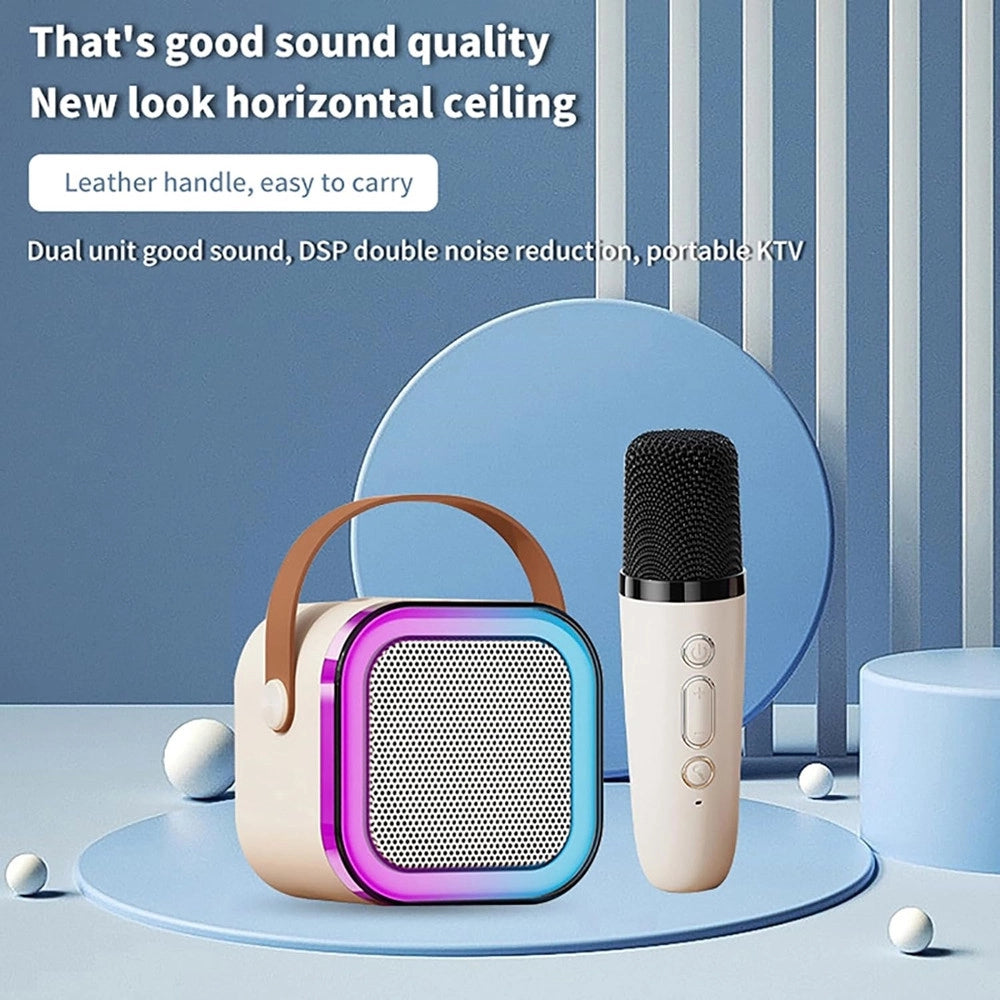 Trade Shop - Cassa Altoparlante Bluetooth Con Microfono Professionale Audio Piccola Per Casa Karaoke -