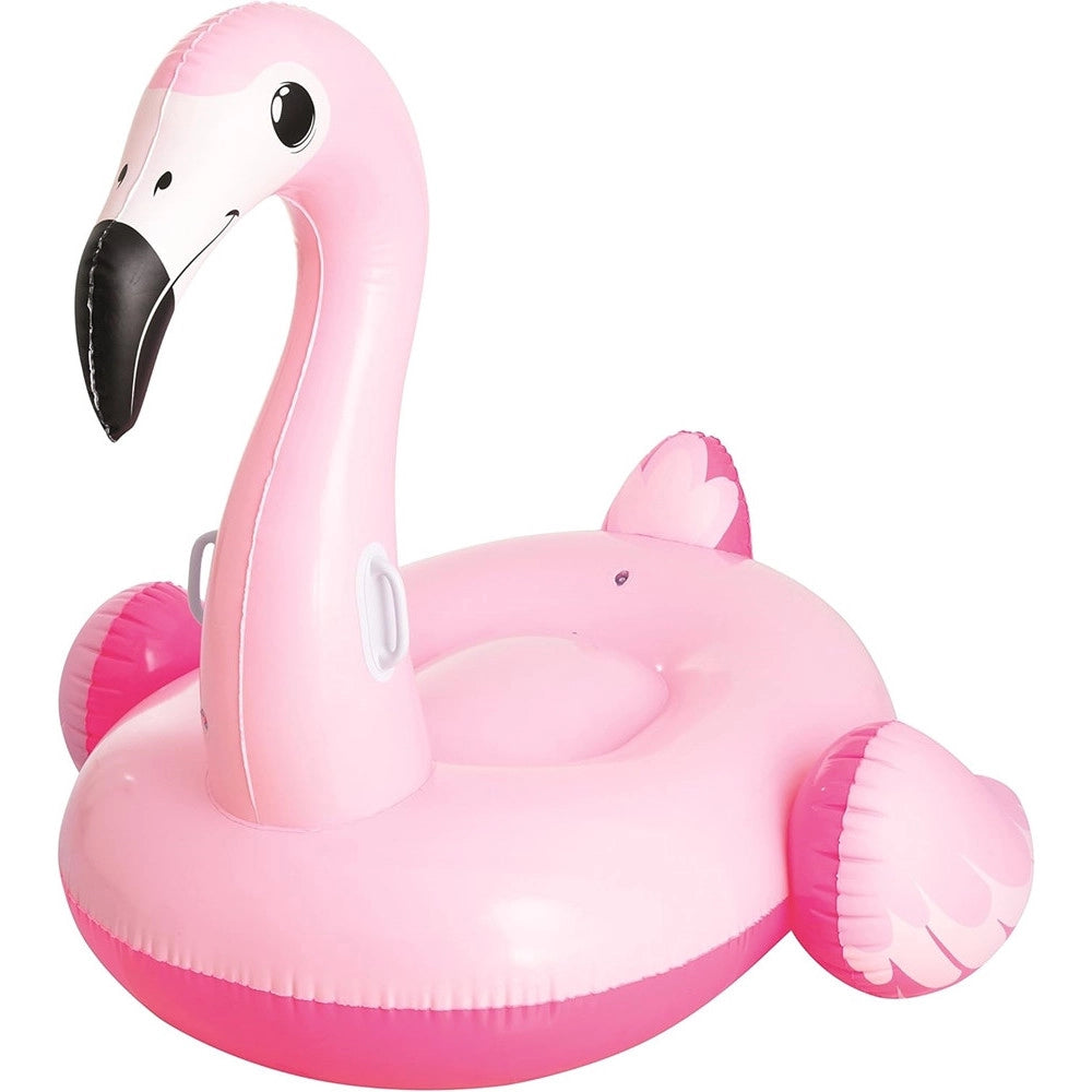 Trade Shop - Fenicottero Gonfiabile 191x178cm Cavalcabile Con Maniglie Estate Piscina Mare 016103 -