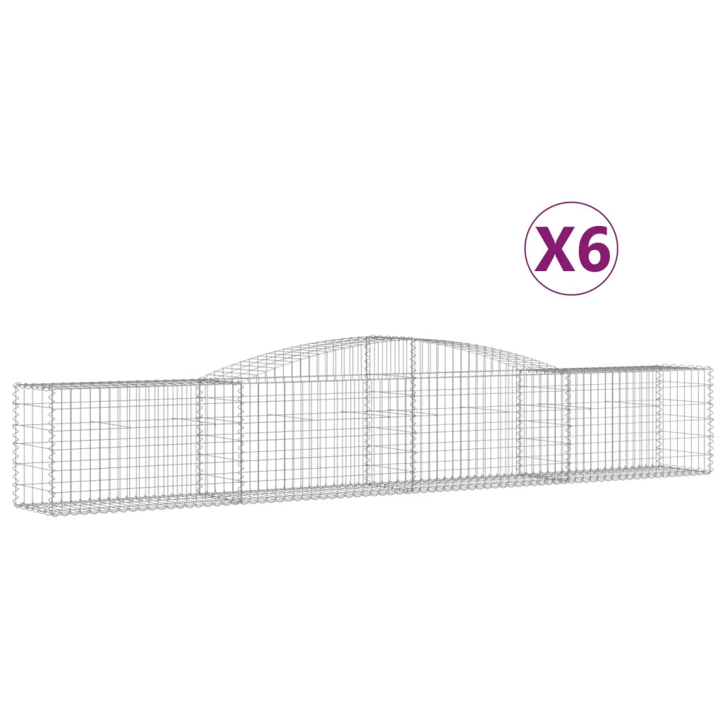 Cesti Gabbioni ad Arco 6 pz 400x50x60/80 cm Ferro Zincato 3146974