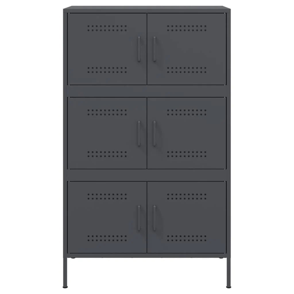 Buffet credenza cassettiera armadio mobile contenitore organizer cucina soggiorno salotto alto 68 x 39 x 113 cm acciaio antracite 02_0032211