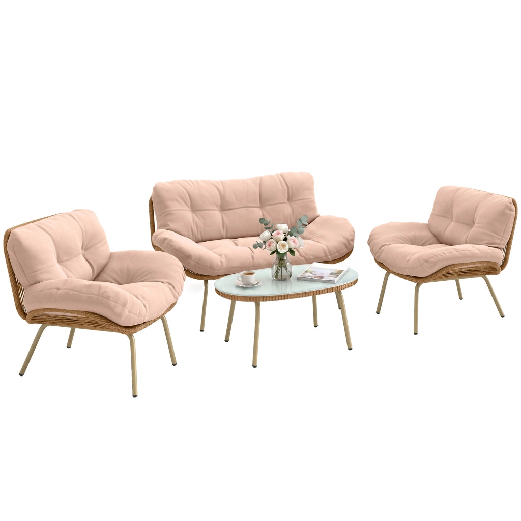 Set divano giardino 4 pezzi ¨C zephmum ¨C beige