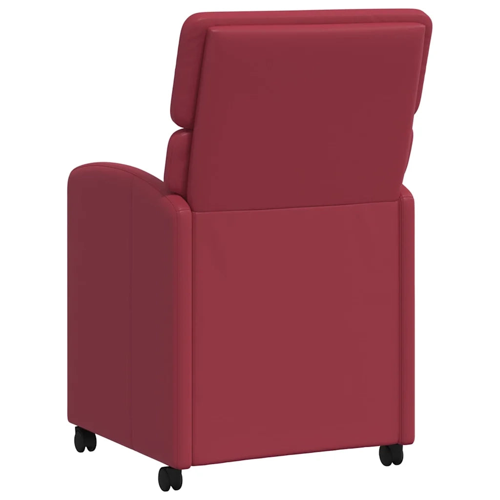 Sedie da Pranzo con Ruote 2 pcs Rosso vino 58 x 65 x 98 cm 42017887