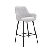 Set di 2 sgabelli Moore, Seggiola alta, Sedia senza schienale, Seduta regolabile, 55x55 h109 cm, Nero e Grigio