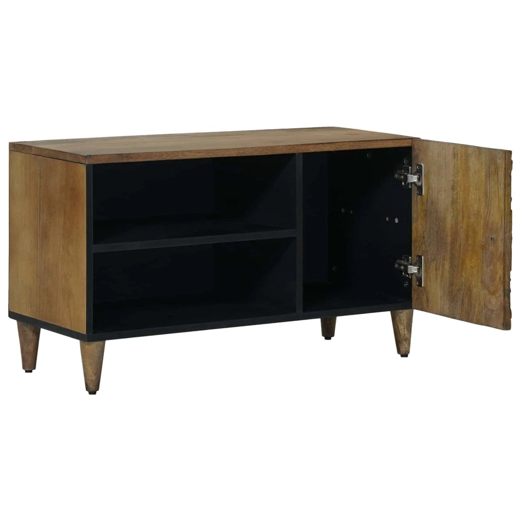 Mobile TV Marrone 80 x 31,5 x 46 cm Legno di mango massello 4018347