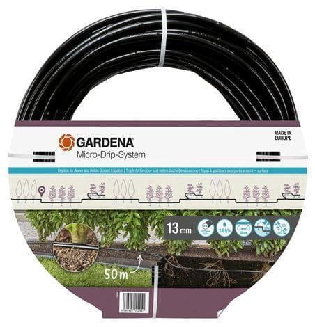 Gardena 13504-20 Micro-Drip-System Tubo Gocciolatore per Filari 50 m 1,6 l-h Sopra e Sotto Terra colore Nero