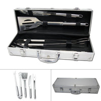 Betty garden valigetta 4 accessori per barbecue in acciaio inox