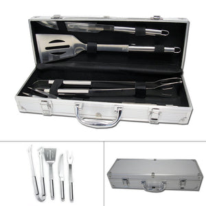Betty garden valigetta 4 accessori per barbecue in acciaio inox