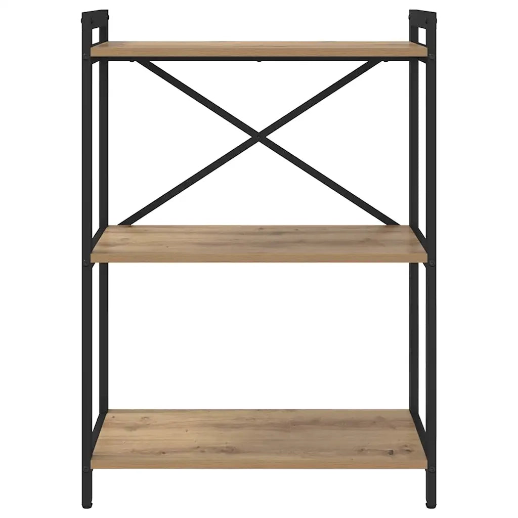 Libreria-Scaffale per Libri-Mobile di Stoccaggio Rovere artigianale 60 x 30 x 85 cm Legno multistrato