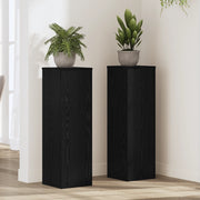 Portapiante 2 pezzi in rovere nero 25x25x80 cm in legno ingegnerizzato