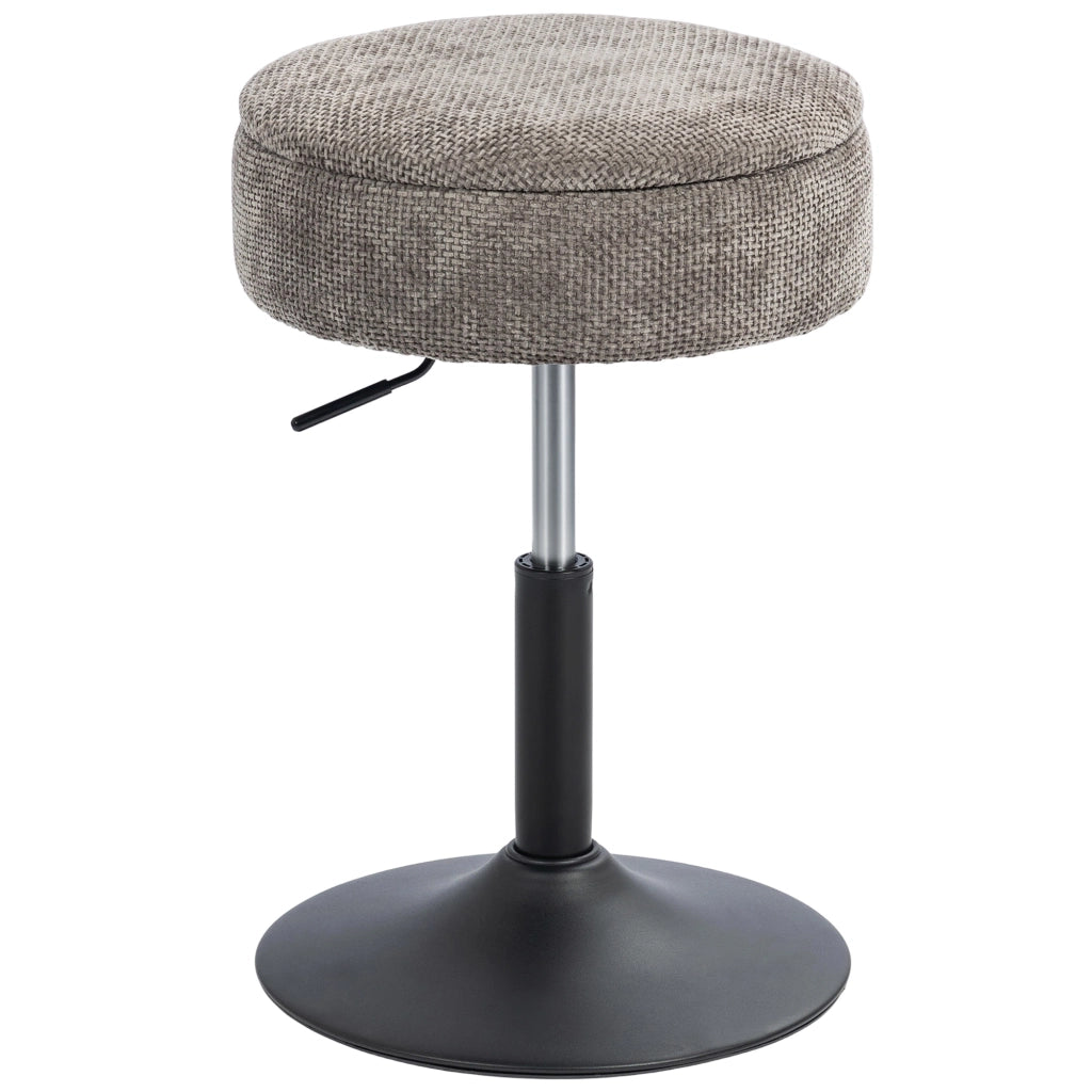 Sgabello da Bar Rotante con Altezza Regolabile e Rivestimento in Velluto Grigio ¨C zephmum ¨C Grigio
