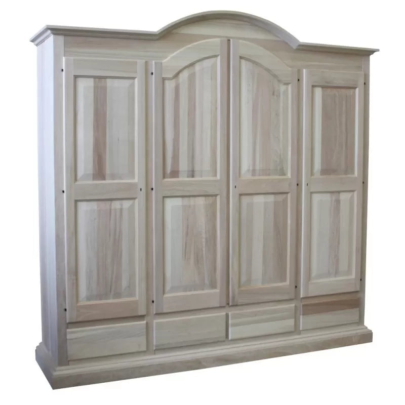 armadio classico 4 porte 4 cassetti legno grezzo 234x60x230 (472) - Mobili 2G
