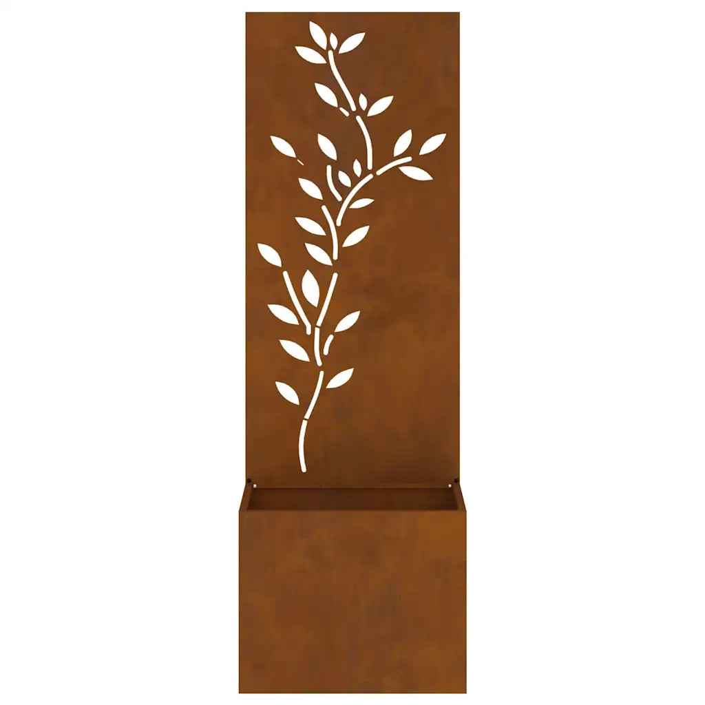 vidaXL Vaso da Giardino con Pannello Decorativo Ruggine 50 x 140 cm
