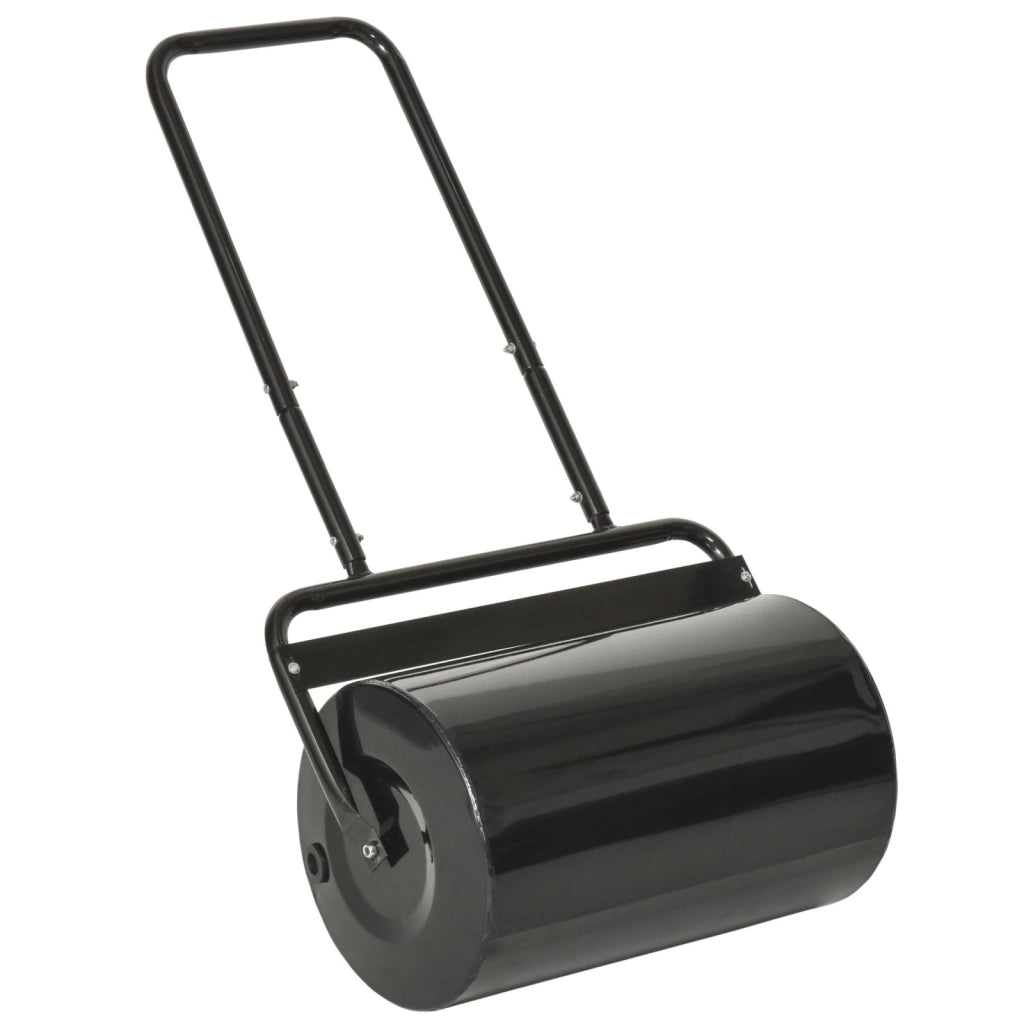 EasyComfort Rullo da Giardino Φ32x50cm in Metallo Impermeabile Nero, Serbatoio Fino 38 Litri (Acqua o Sabbia)
