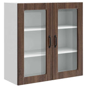 Pensile da cucina | Mobile in vetro da parete PORTO Rovere Marrone 80 x 31 x 80 cm