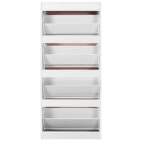 Scarpiera 4 Ante 63x24x150 cm Ripiani Doppia Profondità in MDF Bianco e Rosa