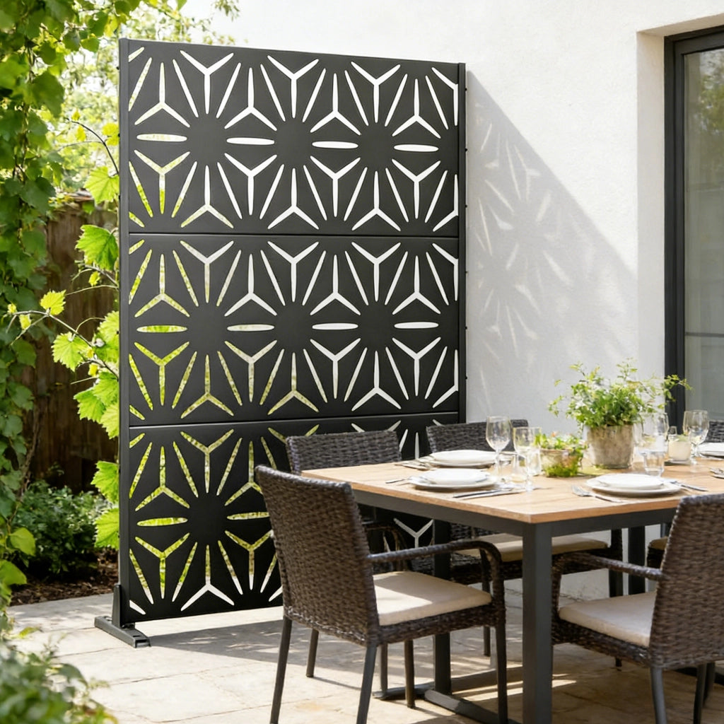 Pannello Divisorio Kilsturd in Acciaio Zincato con Motivo Decorativo 180x120 cm - Antracite casa.pro