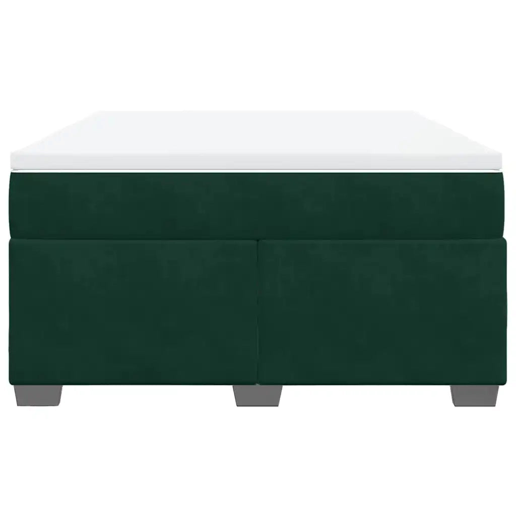 Giroletto a Molle con Materasso Verde Scuro 140x190 cm Velluto 3285284