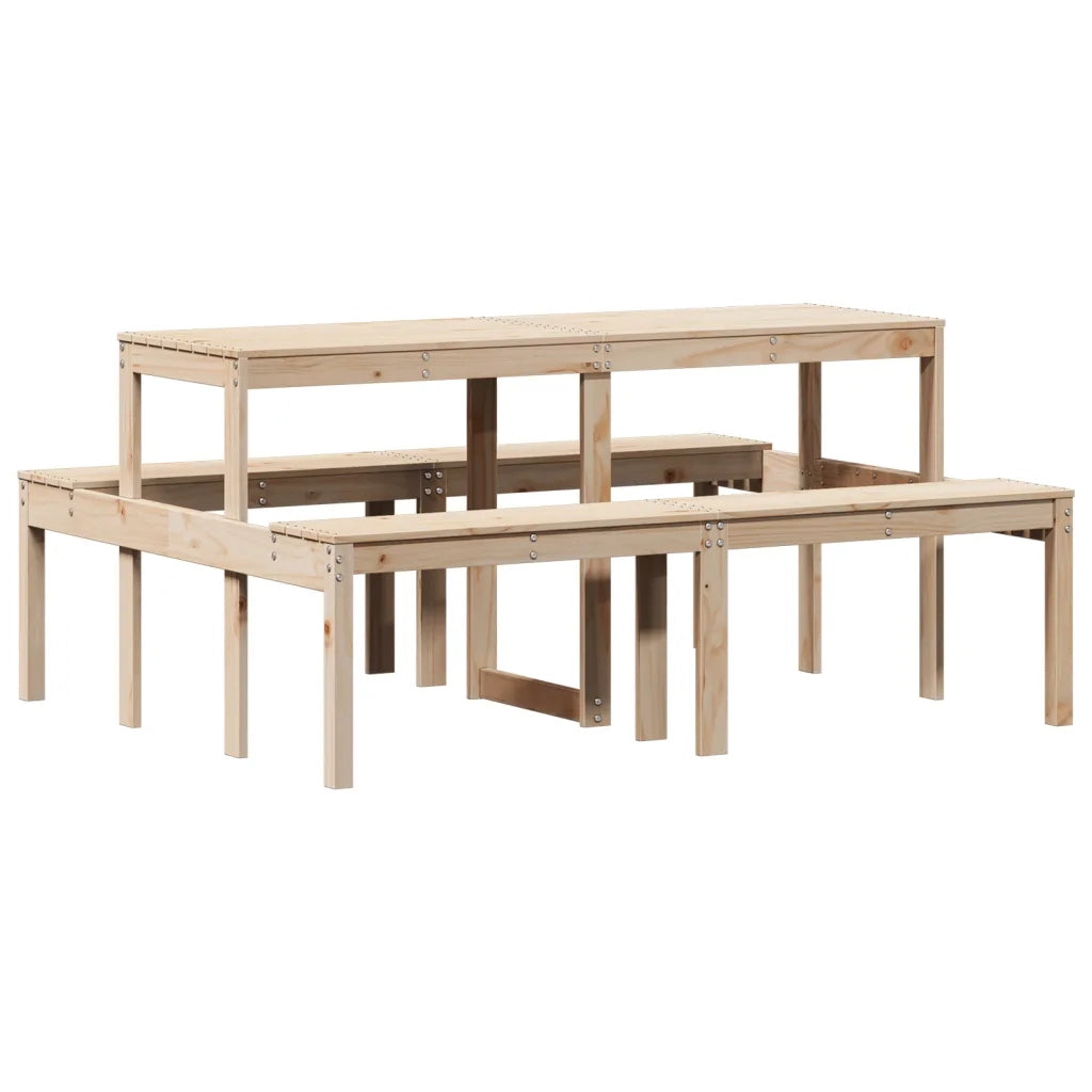 Tavolino da Giardino | Tavolo da Picnic 160x134x75 cm in Legno Massello di Pino