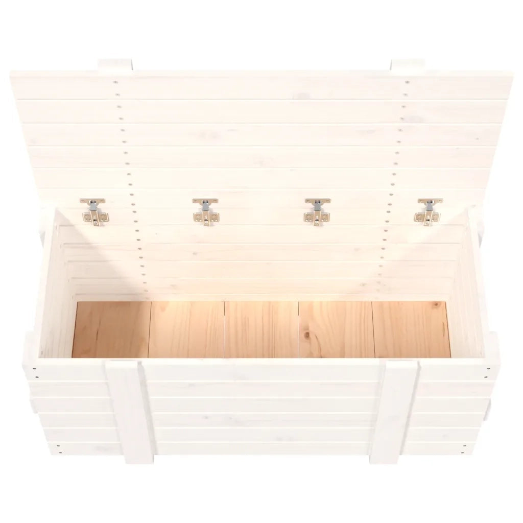 Contenitore Portaoggetti Bianco 91x40,5x42 cm Massello di Pino 824999