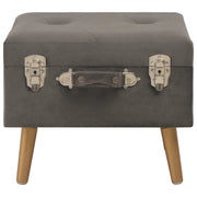 Sgabello con Contenitore 40 cm in Velluto Grigio 329253