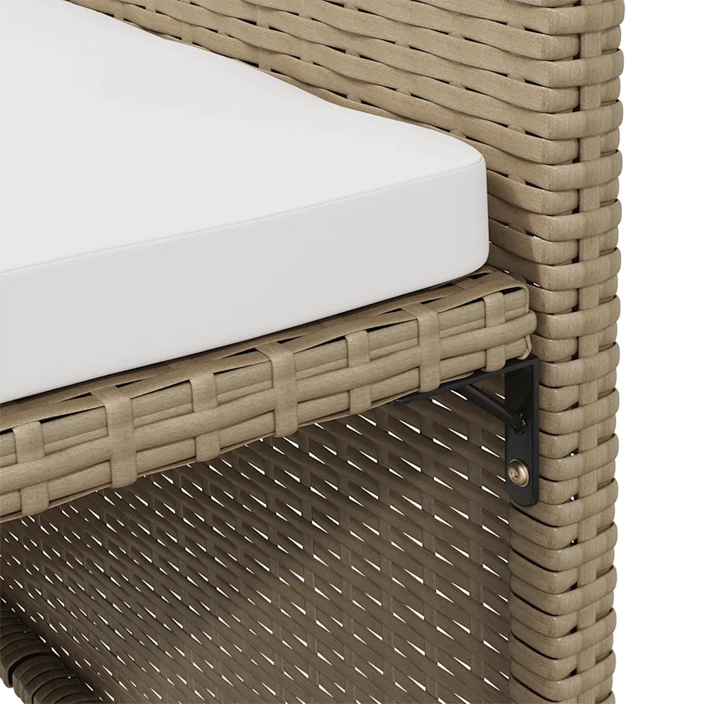 Sedie da Giardino con Cuscini 4 pz | Sedie da Esterno in Polyrattan Beige