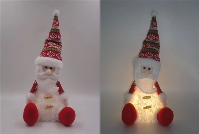 Pupazzo Bambola Natalizia Decorativa Babbo natale con luce