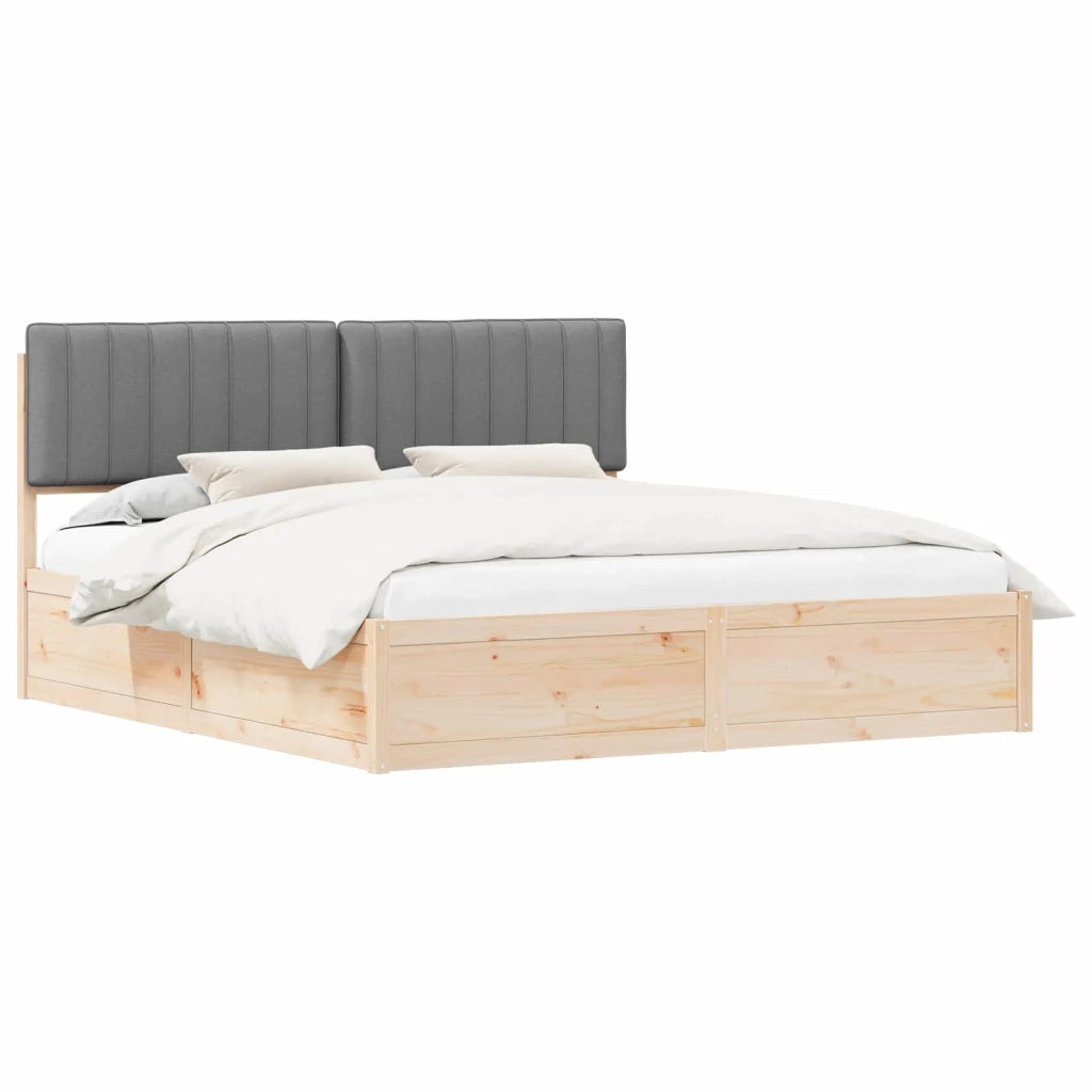 Letto con Testiera Rivestita Grigio chiaro 180 x 200 cm 3398214