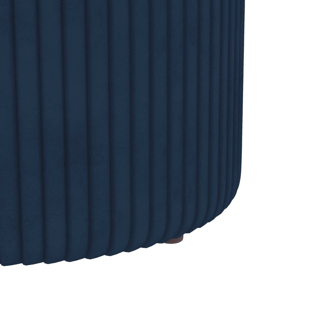 Pouf con contenitore in velluto rigato ¨C zephmum ¨C blu 36x36x44 cm
