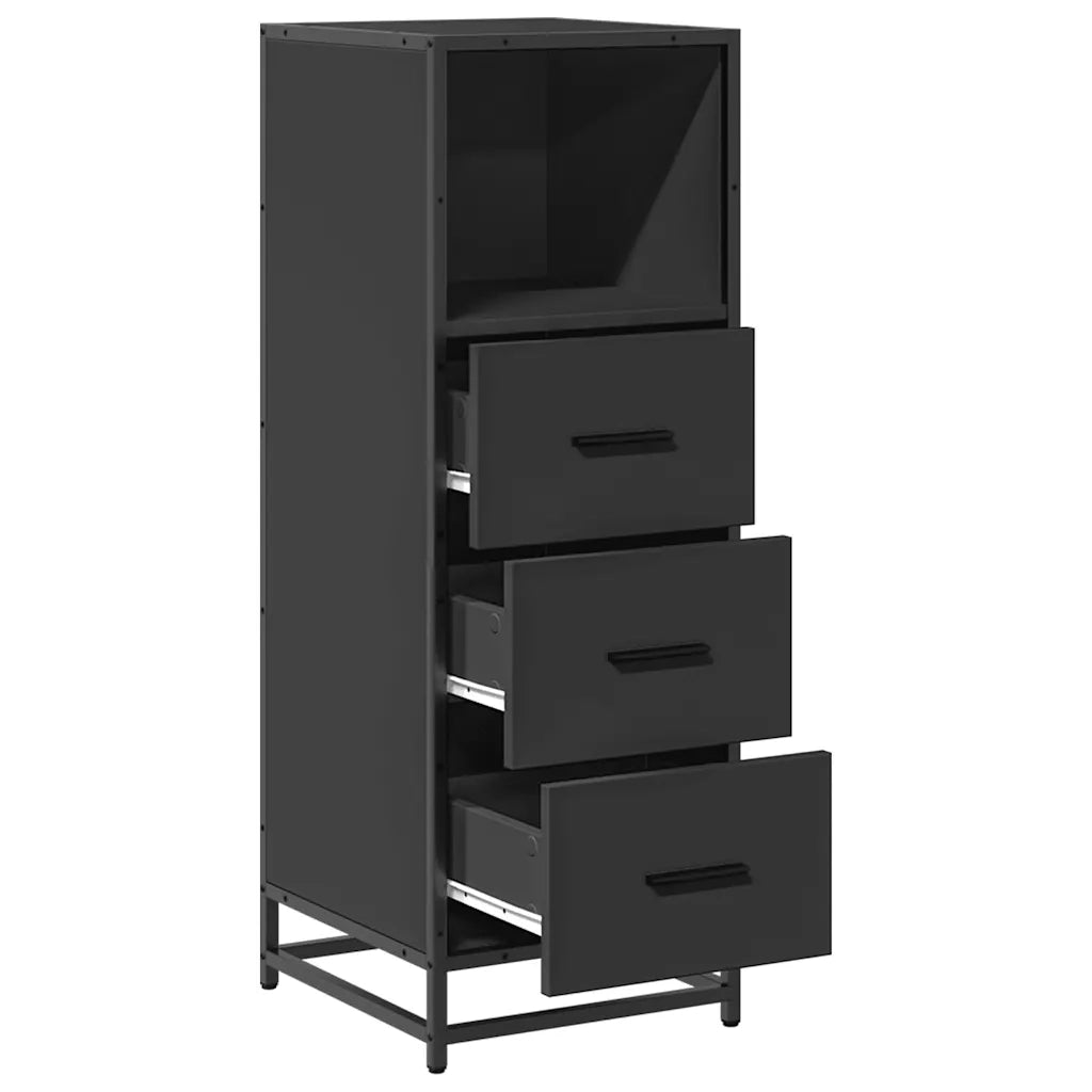 vidaXL Armadietto da Bagno Nero 35x37,5x100 cm in Legno Multistrato