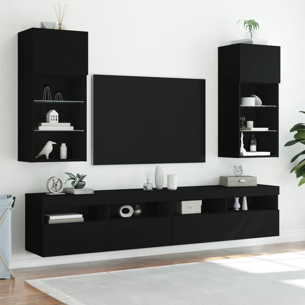 Mobile TV con Luci LED Nero 40,5x30x90 cmcod mxl 134109