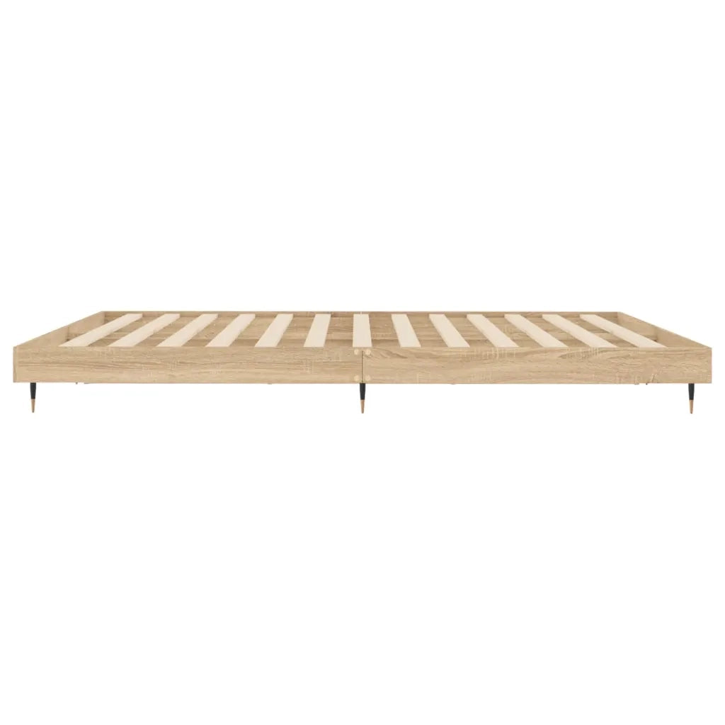 Letto matrimoniale | Letto per adulti | Giroletto senza Materasso Rovere Sonoma 120x200cm in Truciolato